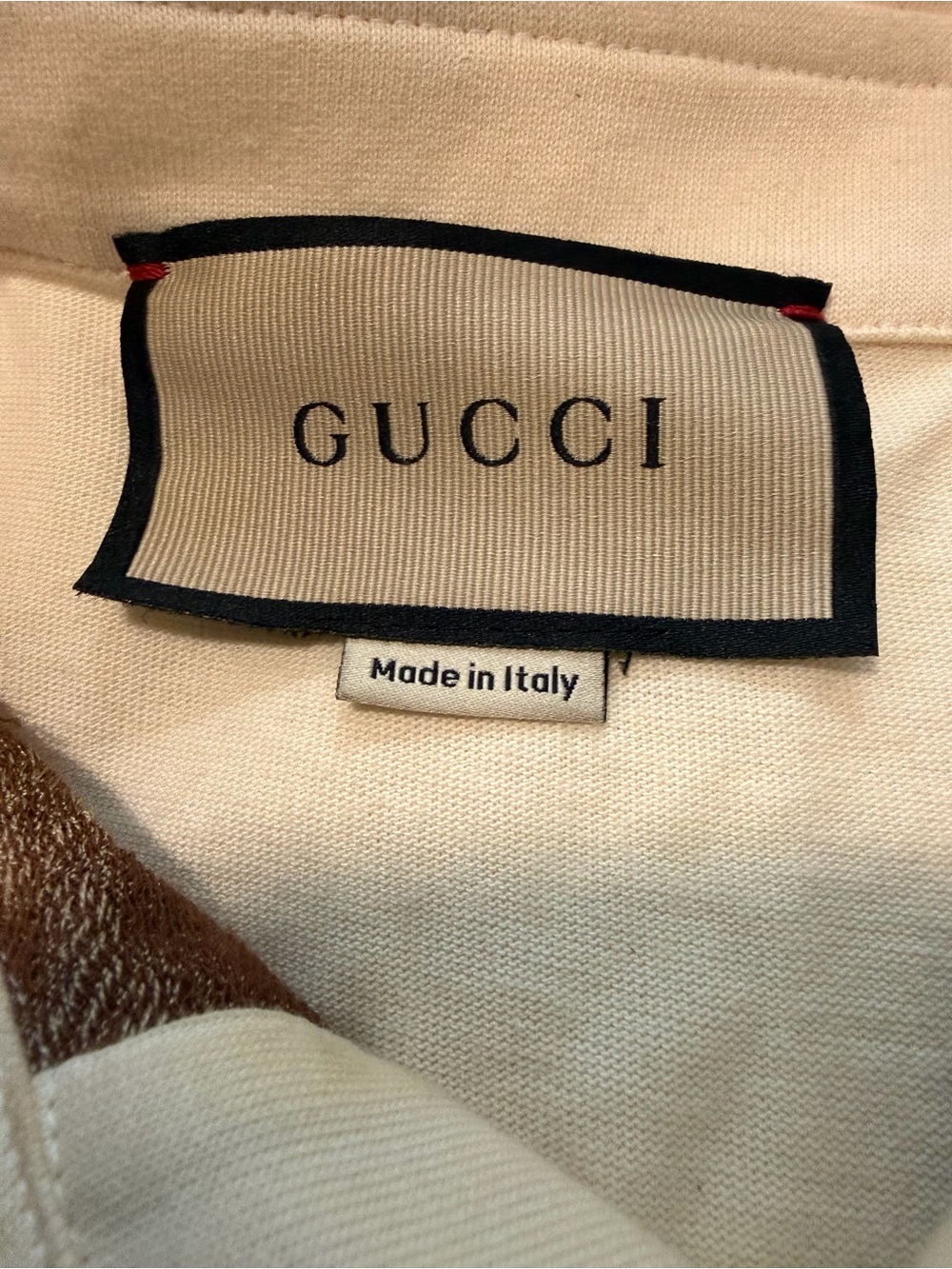 Gucci Beige & Brown GG Logo Polo - Picture 3 of 5